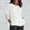 White, variant on Outfmvch linen shirts for women elbow length tops for women button down shirts for women Ladies' Fashionable Casual Cotton And Linen Sleeve Seven Quarter Sleeve Top T Shirt Green 5XL