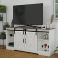 thumbnail image 3 of SEGMART 59'' Media Consoles TV Stands with Side Cabinets for TVs up to 65", Rustic Finish Modern Farmhouse w/Adjustable Shelves and 2 Cable Management for Living Room, Oak, S818, 3 of 9