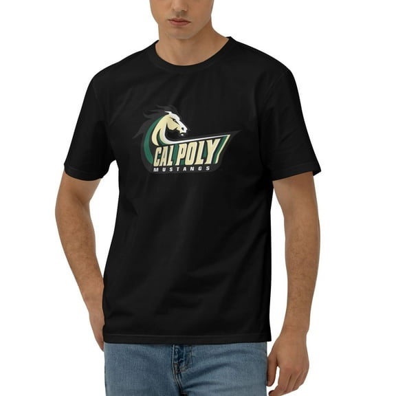 Cal Poly Mustangs Men'S 170g Combed Cotton Short Sleeve T-Shirt