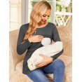 thumbnail image 2 of EKOUAER Women's Nursing Tops Long Sleeve Nursing Shirts Double Layer Maternity Clothes 3 Packs Breastfeeding Shirts, 2 of 6