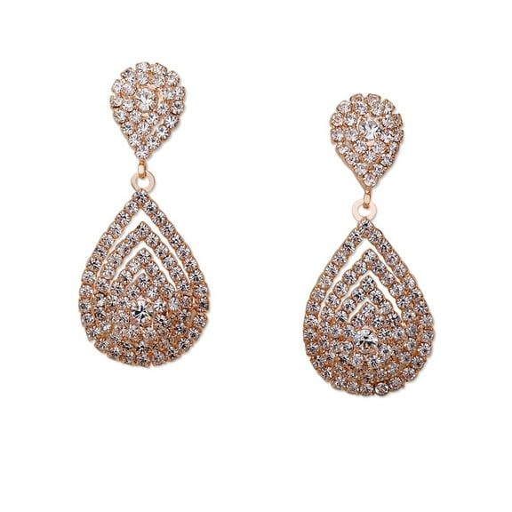 Wedding Earrings Rose Gold Plating Teardrop Dangle Earrings