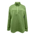 thumbnail image 4 of Fanxing Half Zip Sweatshirts for Women with Thumb Holes Trendy Stand Collar Pullover Tops Casual Loose Long Sleeve Hooded Tops Green XL, 4 of 9