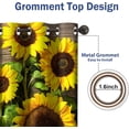 thumbnail image 4 of Sunflower Floral Blackout Curtains Spring Flower on Rustic Wood Country Wooden Decor for Home Bedroom Living Room Darkening Grommet Window Drapes 2 Panel Set, 42"x54", 4 of 6