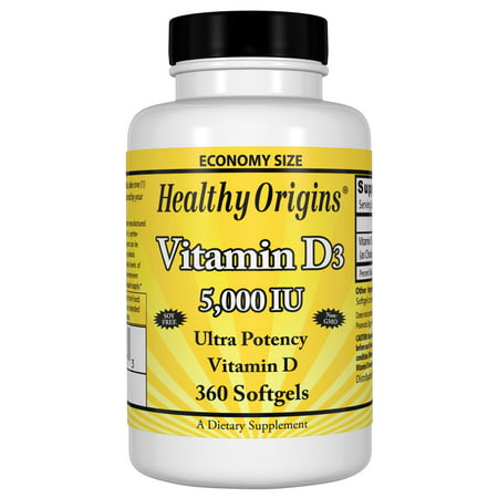 Healthy Origins Vitamin D3 5,000 IU, 360 Softgels (Doctor's Best Vitamin D3 5000 Iu 360)