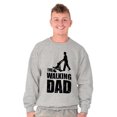 thumbnail image 3 of Walking Dad Nerdy Zombie Movie Lover Men's Big & Tall Crewneck Sweatshirt Brisco Brands 2X, 3 of 4