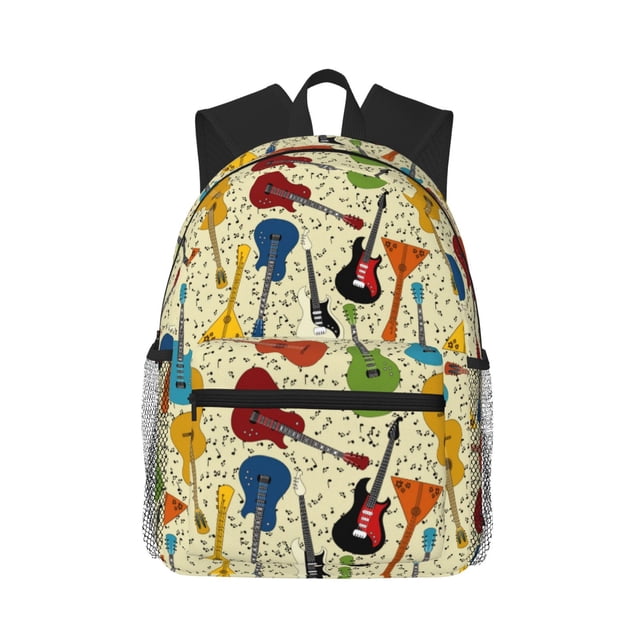 Easygdp Different Kind Of Guitars Mochila Casual para Portátil, Mochila para Escuela, Viajes, Negocios