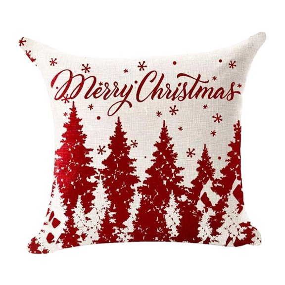 Bwiyojiz Home Decor Christmas Decorations Decoration 45cm Themed Pillowcase Holiday Sofa Cushion Cover Multiple Patterns Available, Gifts for Friend, Red