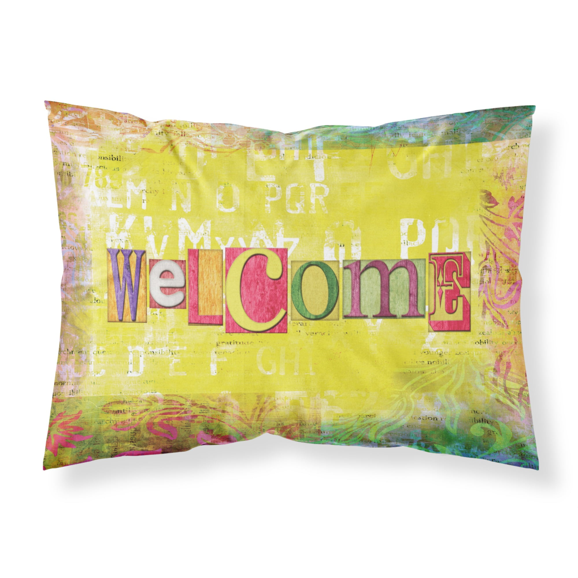 Caroline S Treasures Sb3097pillowcase Artsy Welcome Moisture Wicking Fabric Standard Pillowcase Large Multicolor Walmart Com Walmart Com