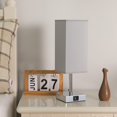 thumbnail image 3 of Lámpara de noche, lámpara de consola táctil con puerto de carga USB A+C, lámpara de mesa para dormitorio y sala de estar con pantalla de tela gris, 3 of 3