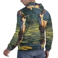 thumbnail image 6 of Kdxio Peaceful Deer Lily Pond Print Mens Casual Hooded Collar Drawstring Hoodies Pullover Sweatshirts Casual Long Sleeve Shirts-X-Large, 6 of 7