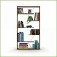 thumbnail image 6 of Bookshelf Industrial 6-Shelf Open Back Wood Frame | Walnut/Chrome, 6 of 10