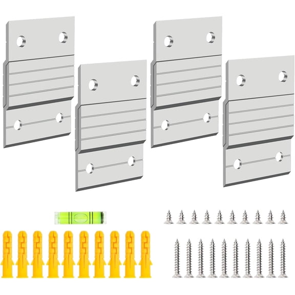4 Pairs French Cleat Picture Hanger, Plutput Metal Mounting Bracket for Photo Frames Aluminum Z Hanger, Wall Mount Mirror Bracket Z Bar Hanging Picture Ledges