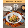 thumbnail image 3 of 13 Inch Round Placemats Set of 4, Blue Pumpkin Fall Non Slip Heat Insulation PP Table Mats, Thanksgiving Maple Leaves Farmhouse Washable Place Mats for Kitchen Dining Party Table Decor, 3 of 7