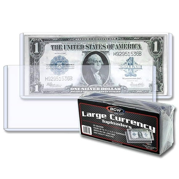 BCW 1-TLCH-LB Currency Topload Holder - Large Bill