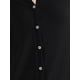thumbnail image 5 of Suéter ligero de mujer Inspire Chic, con cuello redondo, botones, manga larga, color negro, 5 of 6