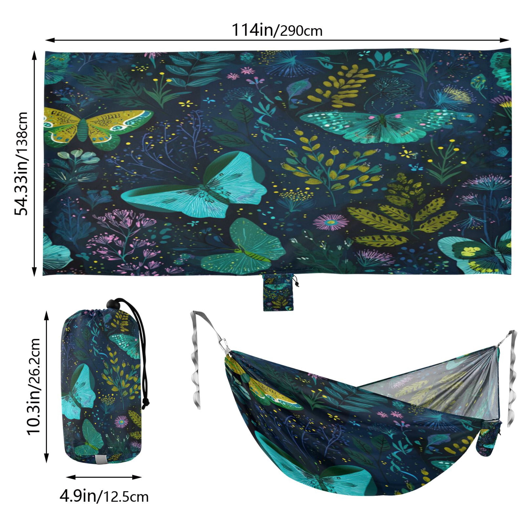 Hanging Hammock Portable Travel Camping For Outdooor Beach Camping Hiking Colorful Butterflies