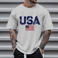 thumbnail image 2 of UAYOTSE 4th of July Mens T Shirts Independence Day American Flag Print Patriotic Tops Summer Short Sleeve Gym Workout Tees,Sizes L, 2 of 5