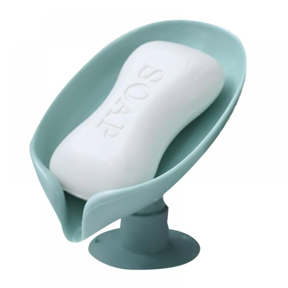 Bar Soap Holder, Not Punched Easy Clean Soap Dish for Shower, Leaf