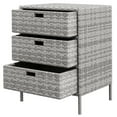 thumbnail image 2 of Outsunny Patio Wicker Pool Cabinet, Rattan Storage Cabinet Organizer Gray, 2 of 9