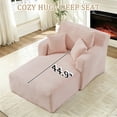 thumbnail image 3 of FFH 65.4" Chaise Lounge Indoor, Modern Corduroy Fabric Indoor Lounge Chair, Sleeper Sofa for Living Room, Small Space, Pink, 3 of 10