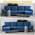 thumbnail image 5 of Ktaxon Sectional Sofa Set, L Shaped Linen Fabric Couch with Chaise Lounge, 4 Seats Sleeper for Living Room Blue, 5 of 10