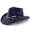 Navy, variant on Sun Hats for Women And Men Solid Color Summer Western Cowboy Hat Hollowed Out Beach Straw Hat