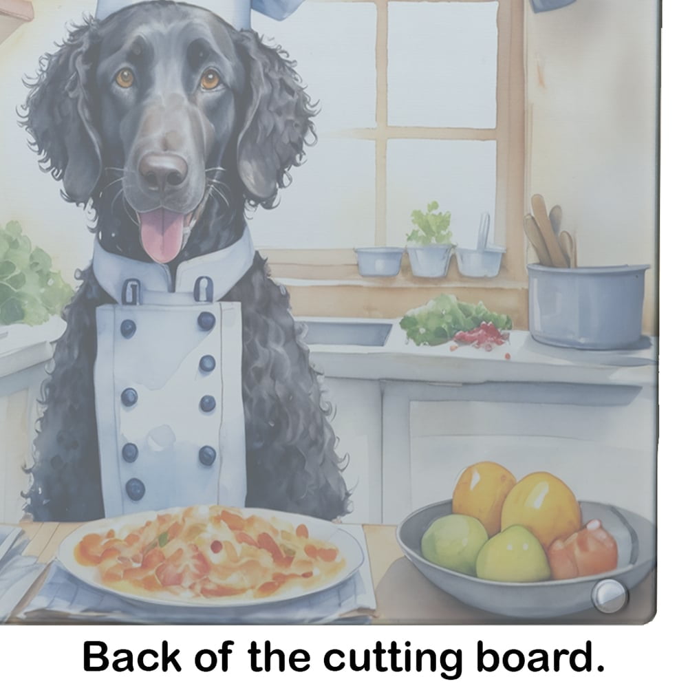 Curly-Coated Retriever The Chef Glass Cutting Board 12 in x 15 in