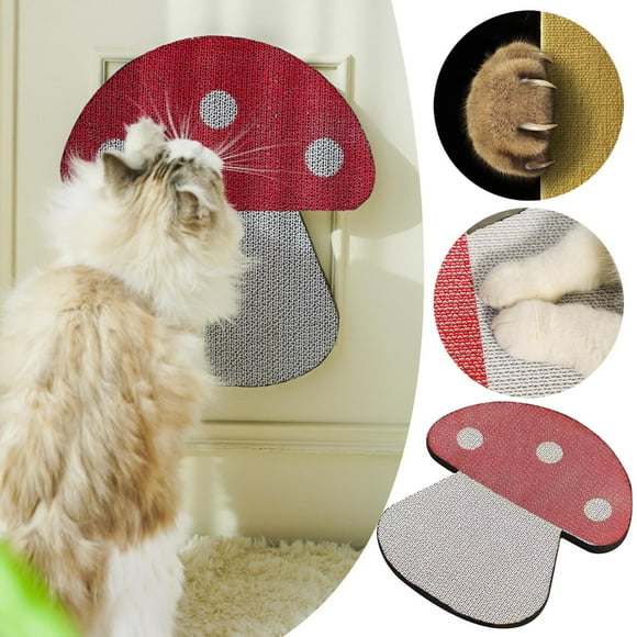 Riforla Cat Scratch Pad Corrugated Scratch Pad Pet Pad Sleeping Pad Cute Cartoon Cat Scratch Pad Pet Supplies Watermelon Red 40.5X36X2CM