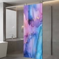 thumbnail image 4 of Blue Purple Ombre Window Privacy Film, Marble Modern Ink Painted Abstract Static Cling UV Sun Blocking Tint Film Heat Control Windows Films for Bedroom Bathroom, Window Stickers 29.5"x78.7", 4 of 8