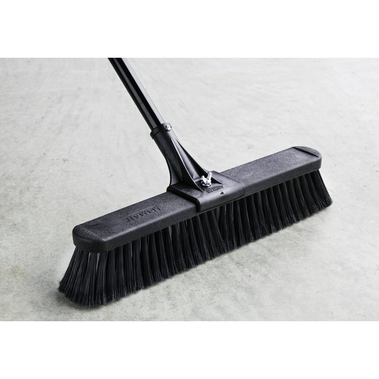 Libman Commercial 36 Smooth Surface Heavy-Duty Push Broom Black Bristles  3/Carton (850) 850003