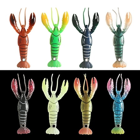 Travelwant 9.5cm/6g Soft Luminous Shrimp Lure Set Shrimp Bait Shrimp Lures Fishing Bait with Hooks Beads Fishing Tackles for Freshwater Saltwater Bass Trout Catfish Salmon