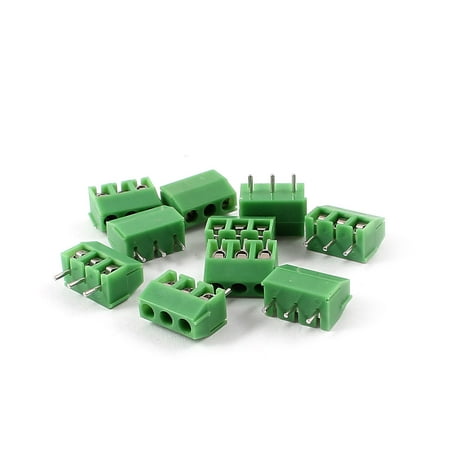 The Summit Pcb For Sale Unique Bargains 10 Pcs Straight 3 Pins 3.96mm Pitch PCB Board Screw Terminal Blocks Green ()