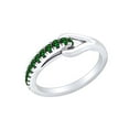 thumbnail image 2 of AFFY Round Shape Simulated Emerald Fashion Promise Engagement Ring 14k White Gold Over Sterling Silver Ring Size-10.5, 2 of 2