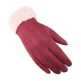 thumbnail image 4 of qolati Thermal Winter Gloves for Women Cold Weather Touchscreen Soft Warm Lining Faux Suede Texting Gloves Elastic Windproof Mittens for Driving, 4 of 5
