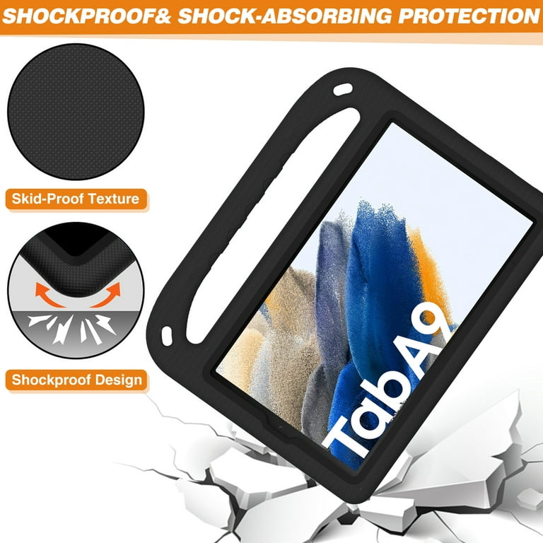 ELEHOLD for Samsung Galaxy Tab A9 8.7 2023 Rugged Case Kids Friendly EVA  Full Body Protective Handle Grip Kickstand Function Shockproof Kids Case  for
