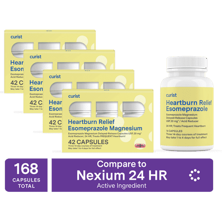 Curist Esomeprazole Magnesium 20 mg 168 Ct Capsules (4x42) | Nexium Generic Heartburn Medicine
