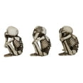 thumbnail image 2 of Squatting See Hear Speak No Evil Grinning Skeletons Shelf Sitter Figurines Set, 2 of 8