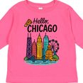 thumbnail image 4 of Inktastic Hello Chicago Skyline Pizza Boys or Girls Long Sleeve Toddler T-Shirt, 4 of 5
