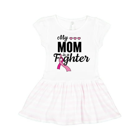 

Inktastic Breast Cancer Awareness My Mom is a Fighter Gift Toddler Girl Dress