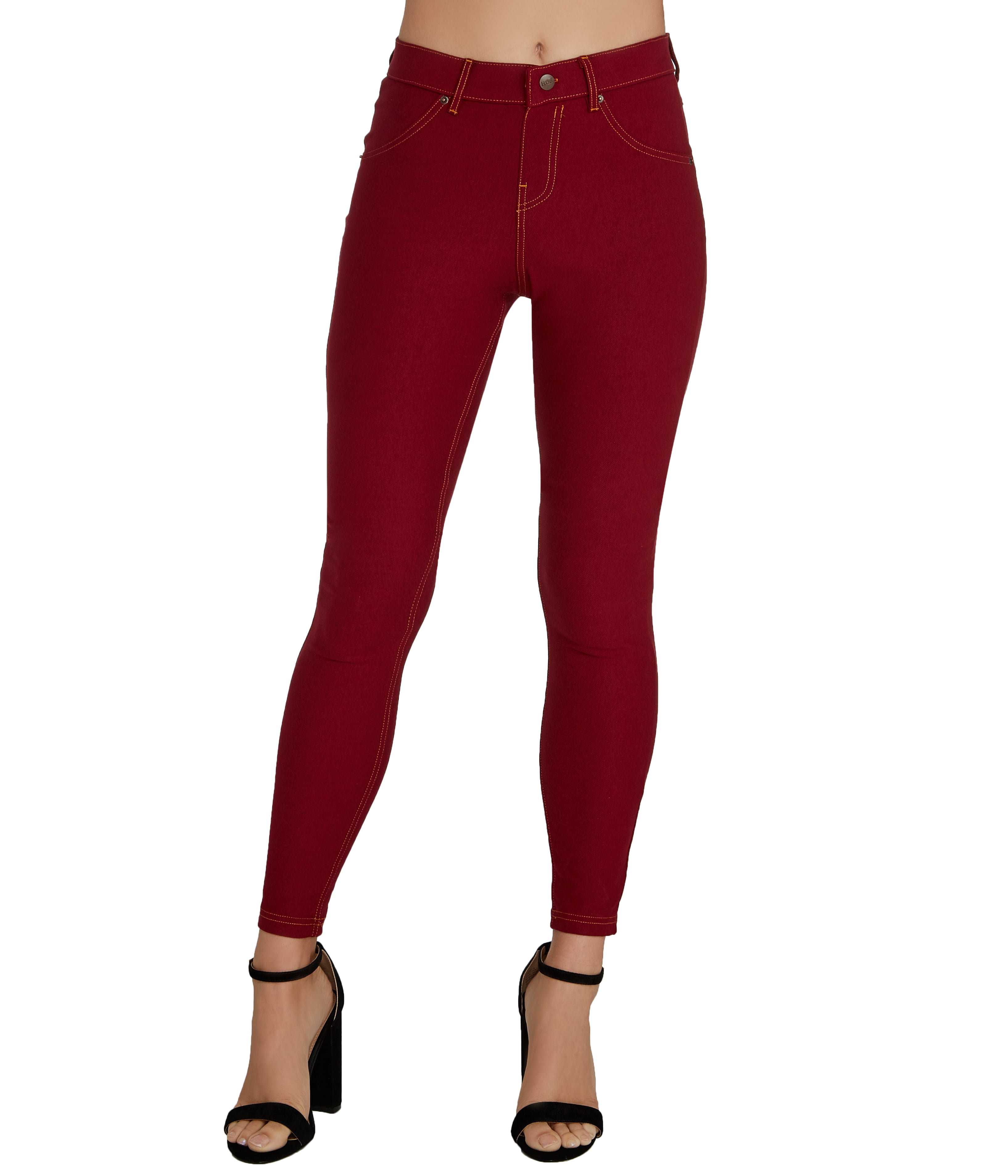 burgundy jeggings walmart