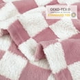 thumbnail image 4 of Super Soft Baby Blanket for Boys Girls Warm Cozy Reversible Checkerboard Toddlers Blanket, Fluffy Fuzzy Plush Lightweight Bed Blanket with Chessboard Grid Design 380GSM Plaid Red 30 x 40 Inch, 4 of 5