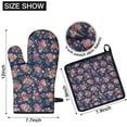 thumbnail image 6 of Pioneer Flower Floral Print Pattern Kitchen Oven Mitt and Pot Holder Sets 2 Pcs for Baking, Cooking and Grilling, Heat Resistant Up To 392 °F, 6 of 7