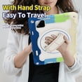 thumbnail image 5 of XYX 3in1 Rotating Stand Case for Xiaomi Pad 7/Xiaomi Pad 7 Pro 11.2 inch 2024 with Hand/Shoulder Strap, Shockproof Rugged, Colorful Blue, 5 of 7