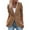 Brown, variant on Blue Long Sleeve Fleece Jackets, Nylon,Spandex Women's Suit Jackets, Women's 2024 Fall Business Casual Long Sleeve Notch Lapel Trendy Work Jackets Outerwear, XXL