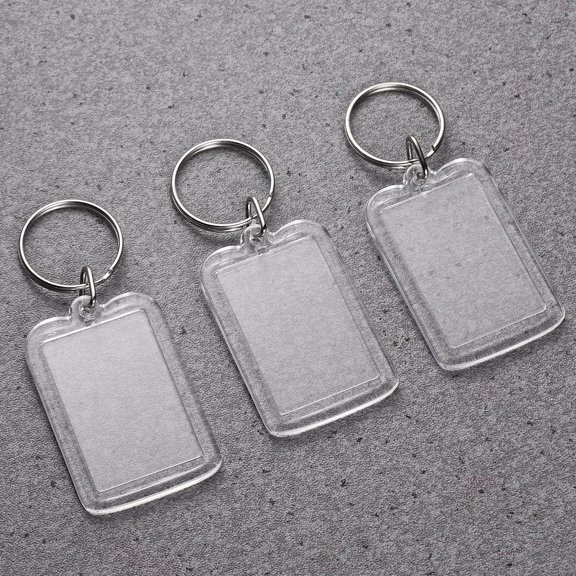 Raindrops Photo Frame Keychain 10Pcs Clear Acrylic Plastic Easy to Assemble Gift for Keys