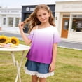 thumbnail image 4 of WRKEKC Girls Short Sleeve Tops Kids Star Print One Shoulder Short Sleeve Casual T-Shirt for Daily Wear 5-14 Years, 4 of 9