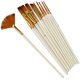 thumbnail image 1 of 10 Pcs Nylon Hair Paint Brushes Set Wooden Fan Shape Watercolor Art Supplies, 1 of 4