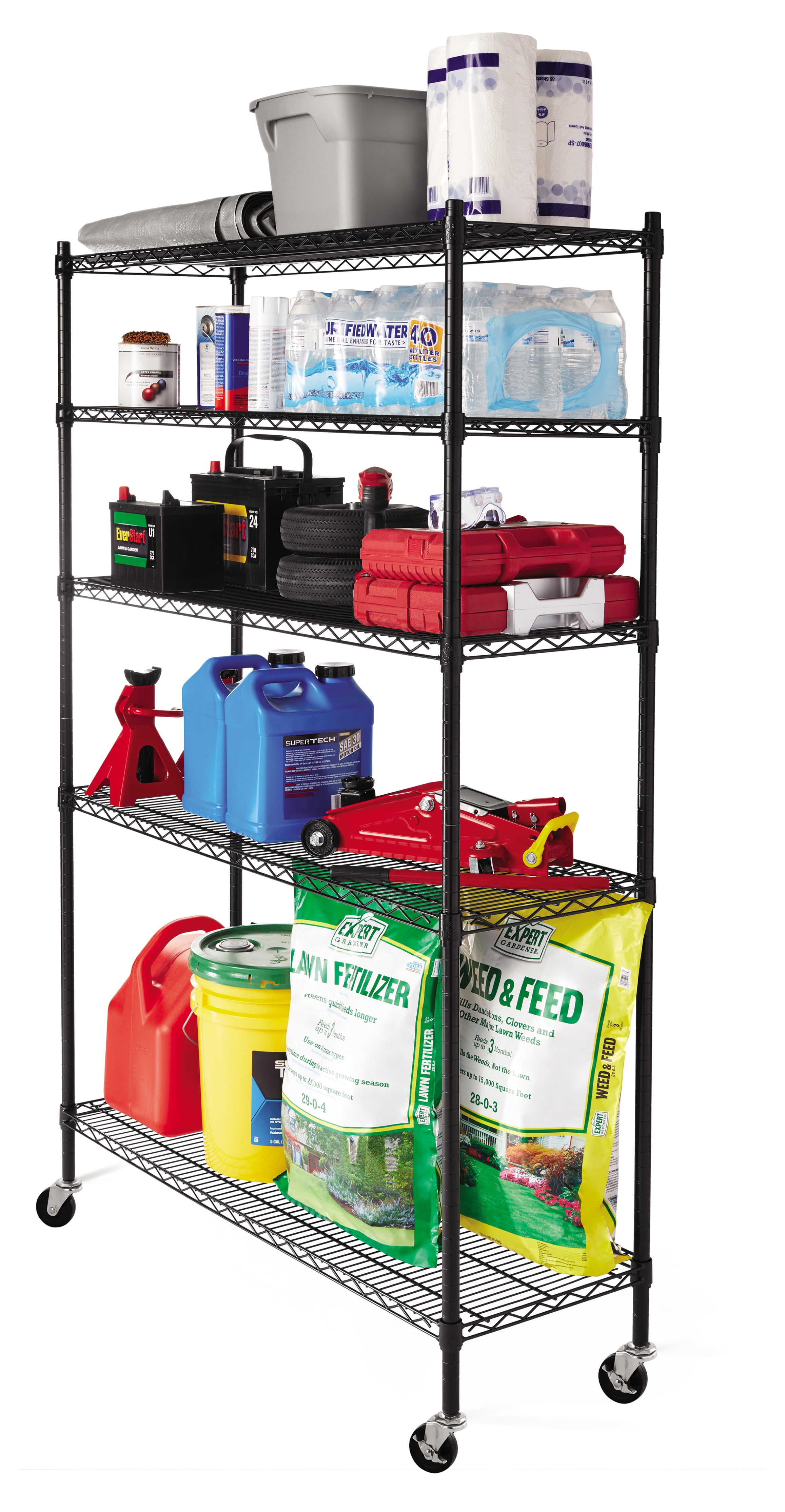 Hyper Tough 16"Dx48"Wx75.4"H 5 Shelf Heavy Duty Wire Shelving with 3 in