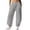Gray, variant on Women's Mid Waist Jogging Pants Side Pockets Loose Tight Bottom Elastic Breathable Stretchy Comfy Sports Exercise Pants