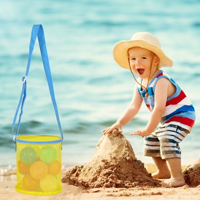 WIFKLSIIPG Colorful Mesh Beach Bags Portable Foldable Sea Bag with Adjustable Carrying Straps Toy Storage Bag Beach Bags